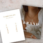 Carte photo d'affichage d'oreilles Boho<br><div class="desc">Design moderne minimaliste blanc pour votre carte d'affichage photo à oreille personnalisée. Customisez-le par vous-même !</div>