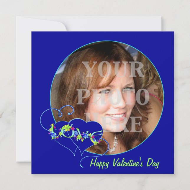 Carte photo d'amour Heureuse Sainte-Valentin (Devant)