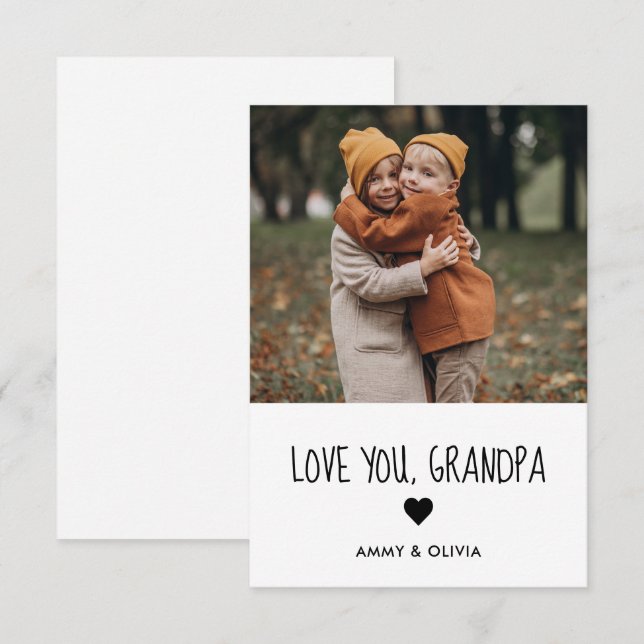 Carte Photo d'amour pour grand-père (Devant / Derrière)