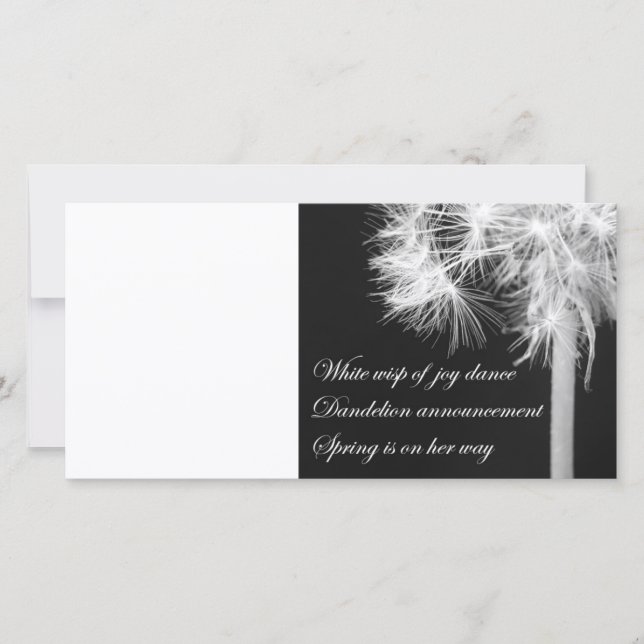 Carte photo Dandelion Haiku (Devant)