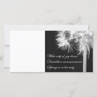 Carte photo Dandelion Haiku