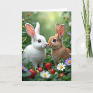 Carte photo d'animaux mignons se touchant le nez
