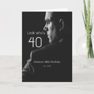 Carte photo d'anniversaire 40 ans nom est. année