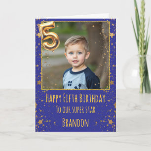 Carte photo d'anniversaire 5 ans