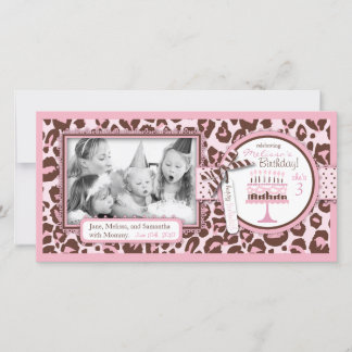 Carte photo d'anniversaire de la fille Cheetah