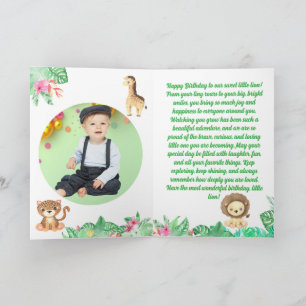Carte Photo d'anniversaire de lion mignon animaux de jun