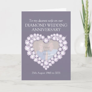 Carte photo d'anniversaire de mariage en diamant p