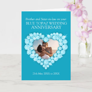 Carte photo d'anniversaire de mariage Topaze 4ème