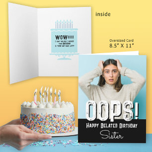 Carte photo d'anniversaire de Soeur Belated