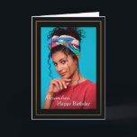 Carte Photo d'anniversaire personnalisée<br><div class="desc">Photo Birthday Custom Card est une carte personnalisée élégante et amusante que vous pouvez recréer pour vous-même. Personnalisez-le. Laissez ou remplacez la photo par la vôtre sur la couverture et remplacez les mots sur la couverture et à l'intérieur par la vôtre. La carte fera une belle surprise pour maman, soeur,...</div>
