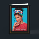 Carte Photo d'anniversaire personnalisée<br><div class="desc">Photo Birthday Custom Card est une carte personnalisée élégante et amusante que vous pouvez recréer pour vous-même. Personnalisez-le. Laissez ou remplacez la photo par la vôtre sur la couverture et remplacez les mots sur la couverture et à l'intérieur par la vôtre. La carte fera une belle surprise pour maman, soeur,...</div>