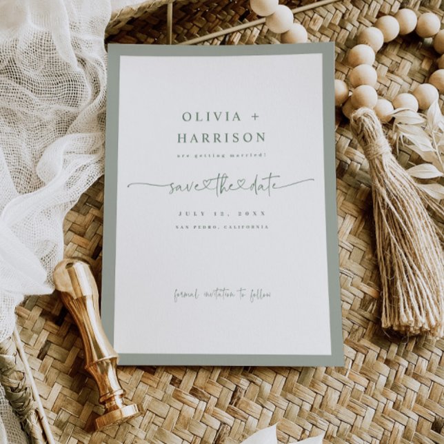 Carte photo d'annonce de date de mariage à cadre b (Créateur téléchargé)