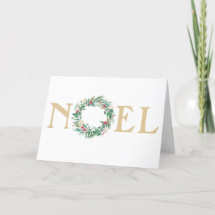Carte photo d'aquarelle Noel Wreath Festive Holida