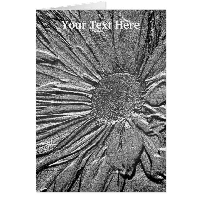 Carte photo d'art Fleur Argent Daisy (Devant)