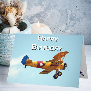 Carte Photo d'avion, Anniversaire de pilote d'aviation c