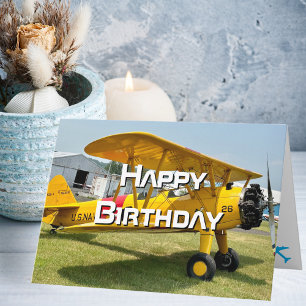 Carte Photo d'avion, Anniversaire de pilote d'aviation c
