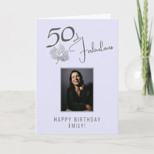 Carte Photo de 50 ans d'anniversaire Elegant 50 et Fabul