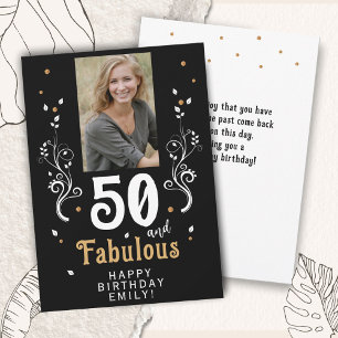 Carte Photo de 50 ans et feuillage fabuleux pour anniver