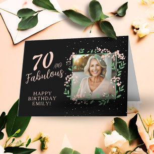 Carte Photo de 70 ans élégant et fabuleux Fleur Annivers
