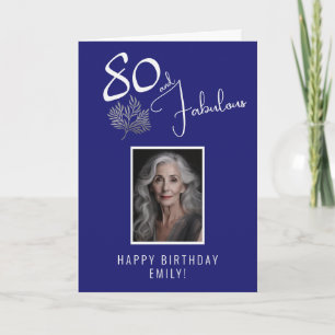 Carte Photo de 80 ans d'anniversaire Elegant 80 et Fabul