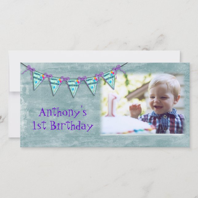 Carte photo de bannières d'anniversaire (Devant)
