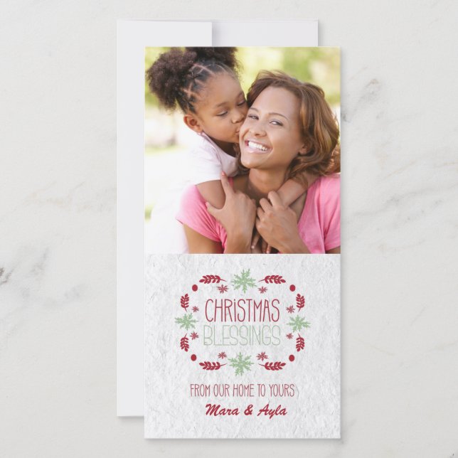 Carte photo de bénédictions de Noël (Devant)