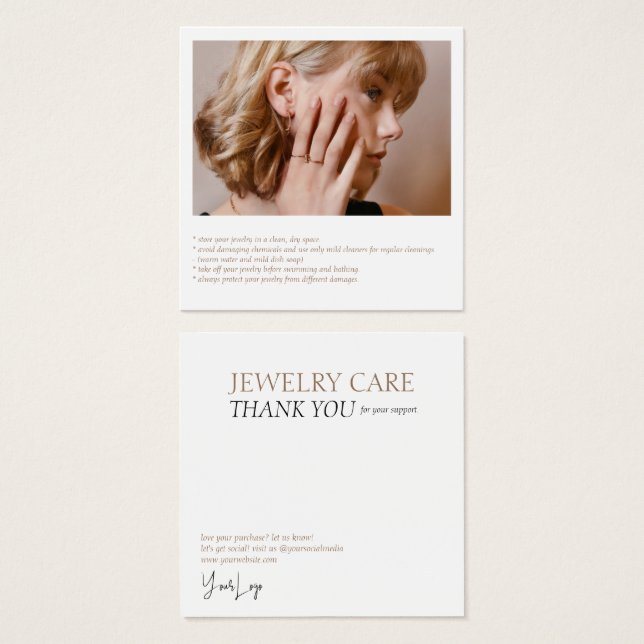 Carte photo de bijouterie (Devant & derrière)