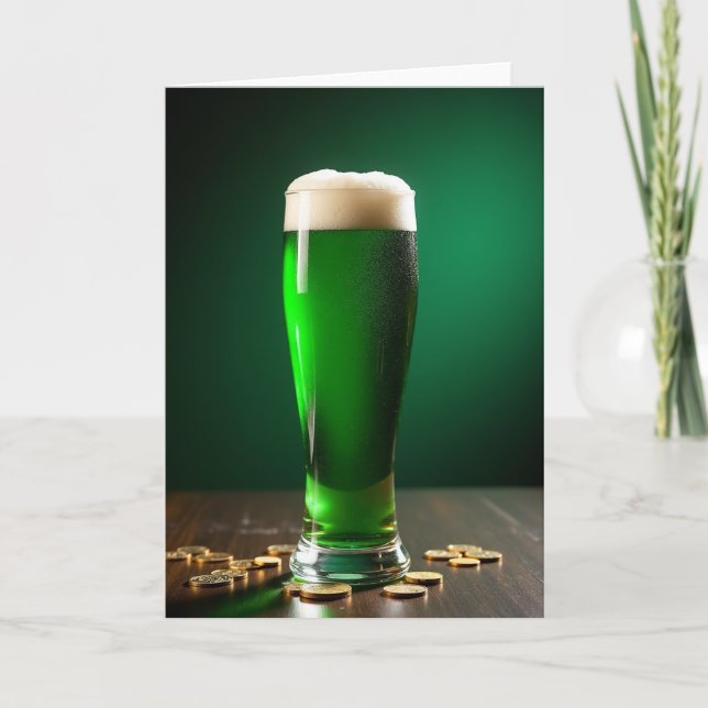 Carte photo de boisson verte chanceuse (Devant)