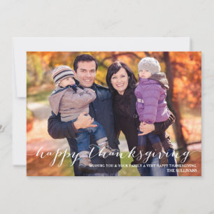 Carte photo de Bon thanksgiving de script blanc