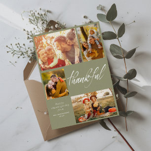 carte photo de bon thanksgiving de script de bross