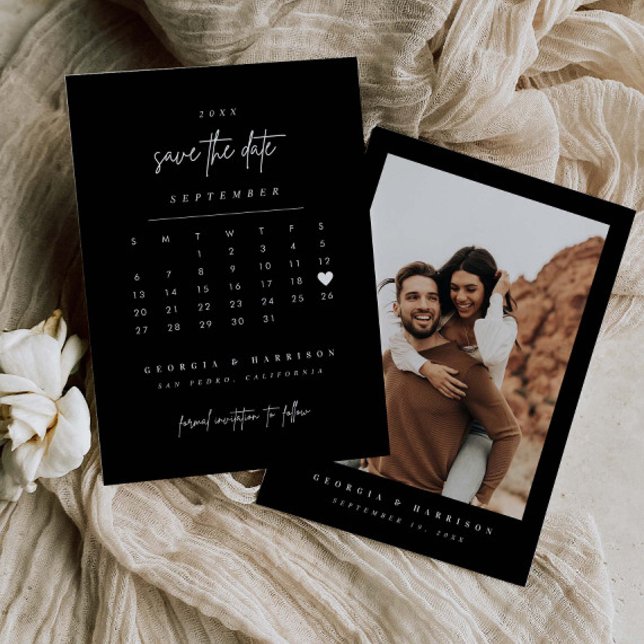 Carte photo de calendrier de sauvegarde de date mo (Créateur téléchargé)