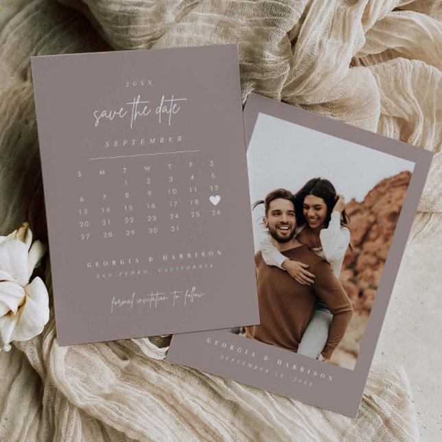 Carte photo de calendrier de sauvegarde de date mo (Créateur téléchargé)