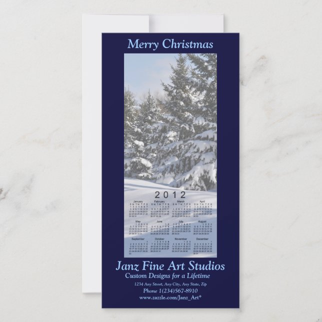 Carte photo de calendrier du Joyeux Noël 2012 (Devant)