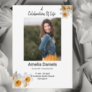 Carte photo de célébration de la vie au narcisse b