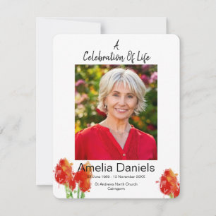 Carte photo de célébration de vie Tulipe Rouge