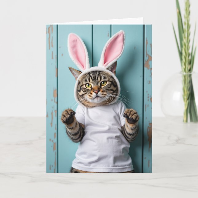 Carte photo de chat mignon de printemps (Devant)