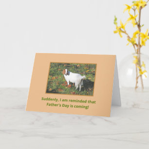 CARTE PHOTO DE CHÈVRE/JOYEUSE FÊTE DES PÈRES/ENTÊTÉ MAIS
