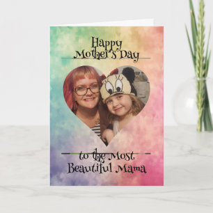 Carte Photo de coeur personnalisée et message pour maman