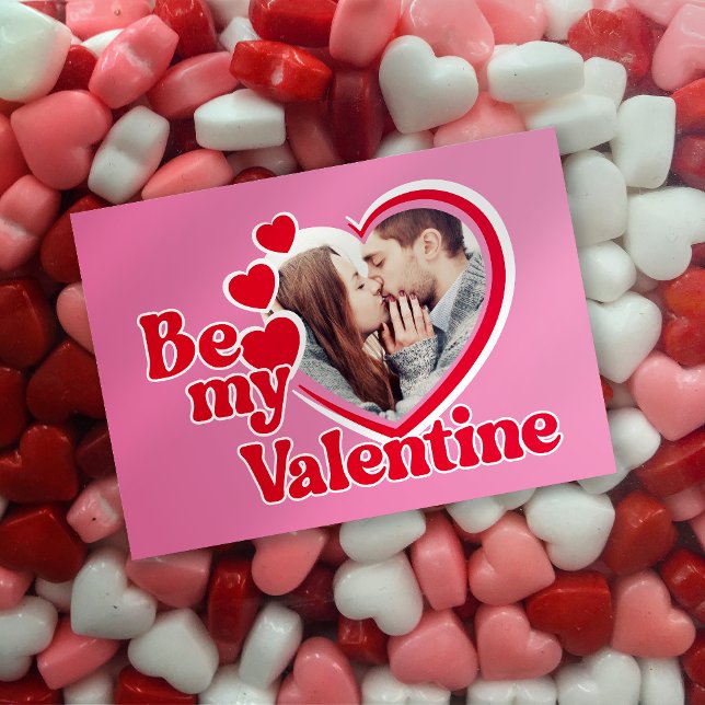 Carte Photo de cœur pour la Saint-Valentin Soyez mon Val (Créateur téléchargé)