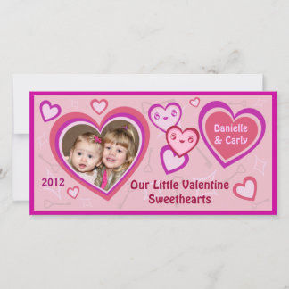 Carte photo de coeur Valentine Kawaii personnalisé