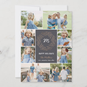 Carte photo de collage de couronnes de vacances en