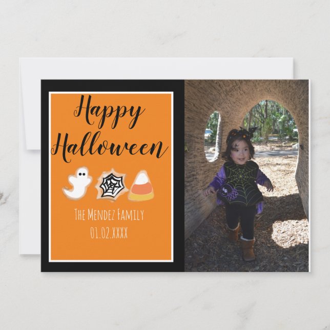 Carte photo de cookies cuits modernes Halloween (Devant)