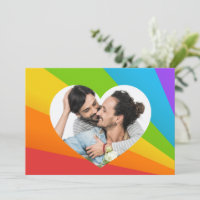 Photo de couple gay cœur arc-en-ciel personnalisé 