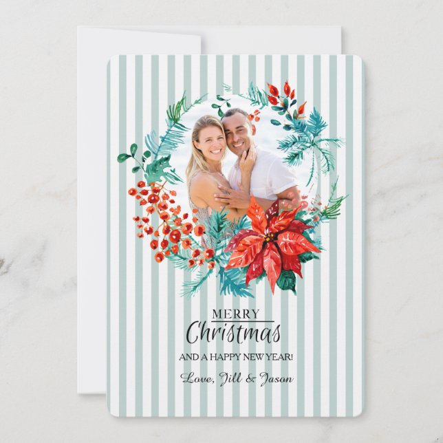 Carte photo de couronne de Noël (Devant)