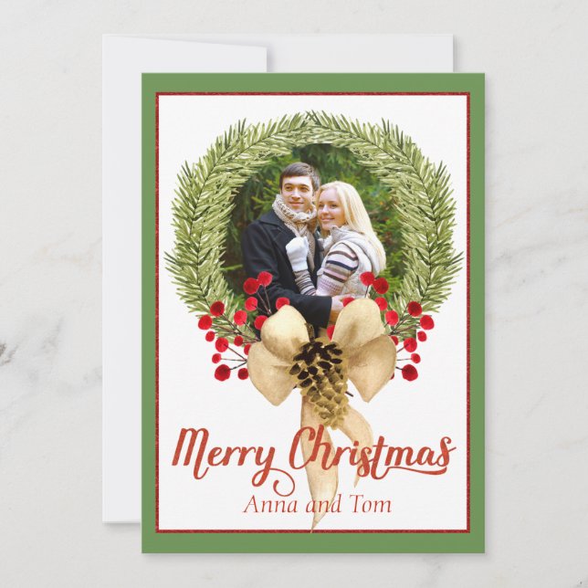 Carte photo de couronne de Noël (Devant)