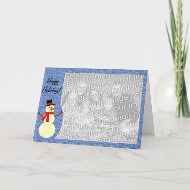 Carte photo de coutume de bonhomme de neige (Devant)