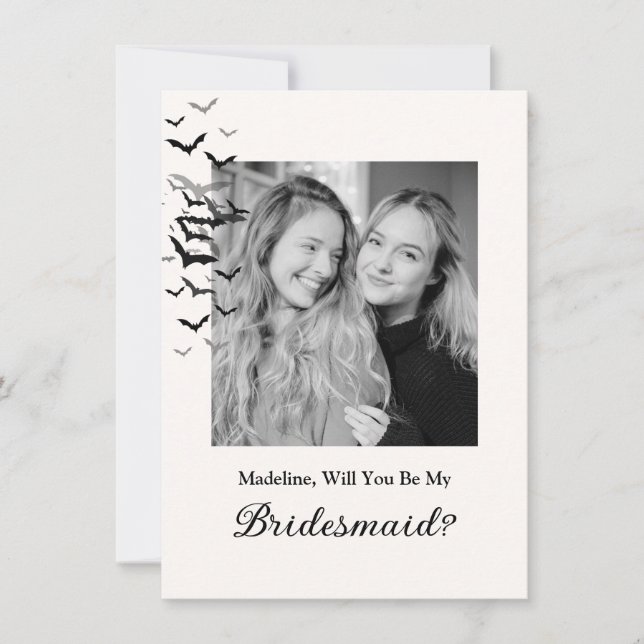 Carte photo de demoiselle d'honneur de chauve-sour (Devant)