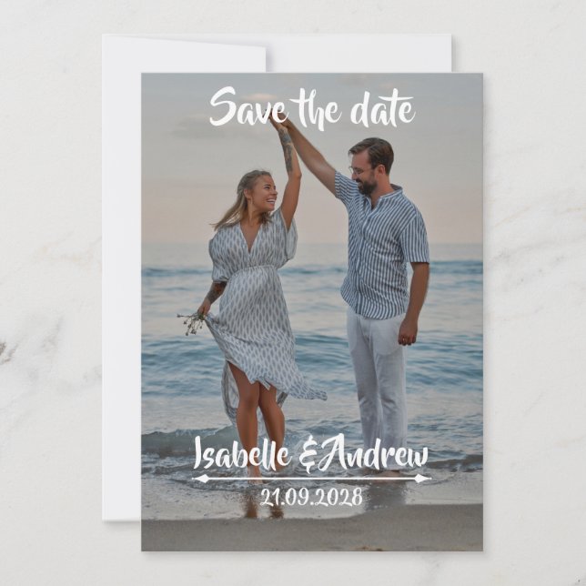 Carte photo de destination de plage pour annoncer  (Devant)