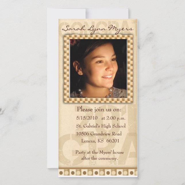 Carte photo de diplôme / modèle de Faire-part (Devant)