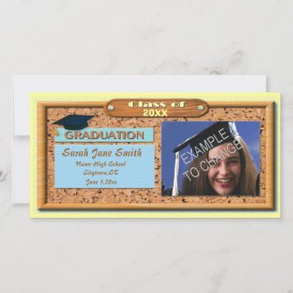 Carte photo de Faire-part de diplôme en bois